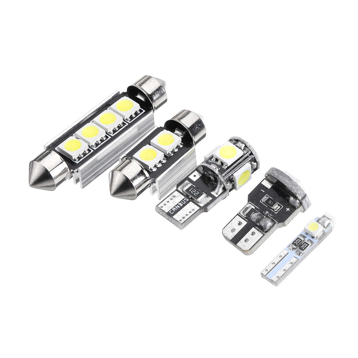 T10 T5 White Car Interior LED Lamp Replacement Bulb Reading Dome Lights for