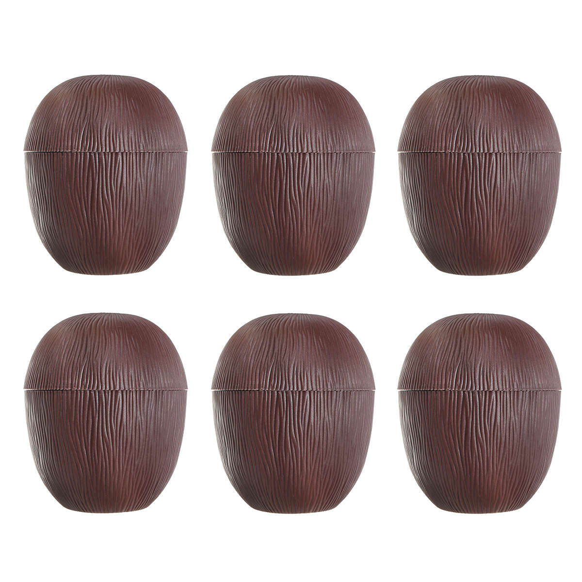 6Pcs Hawaiian Luau Hula Tropical Plastic Party Coconut Cup Drink & Straw Decoration    Drinking Stra