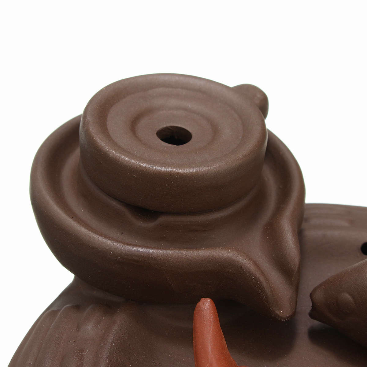 Purple Clay Backflow Incense Cone Burner Stick Holder Water Pond 2 Fish Smoke Back Flow Home Decor
