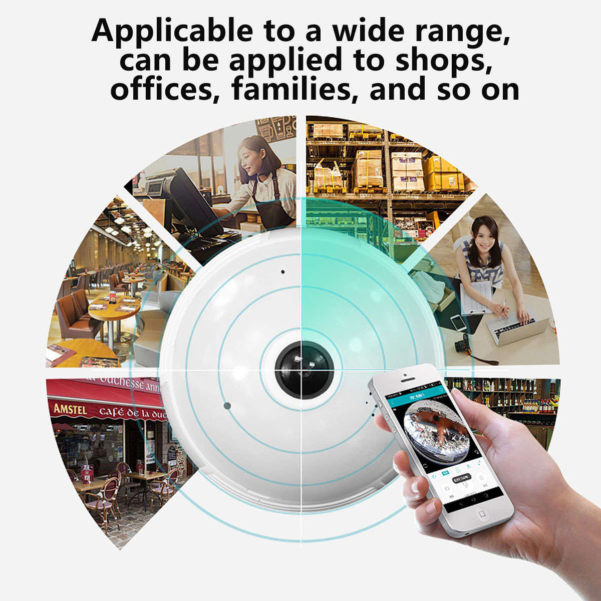 WIFI Camera Panoramic 360 View Smart Light Bulb Camera Monitoring