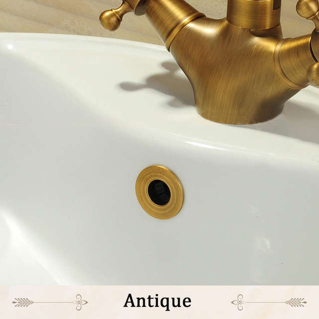 WANFAN WF-0567 Bathroom Parts Basin faucet Sink Overflow Cover Brass Six-foot ri... (COLOR: ANTIQUE)