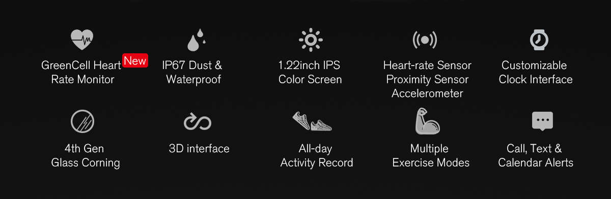 Zeblaze VIBE 3 HR Rugged Inside Out HR Monitor 3D UI All-day Activity Record 1.22' IPS Smart Watch