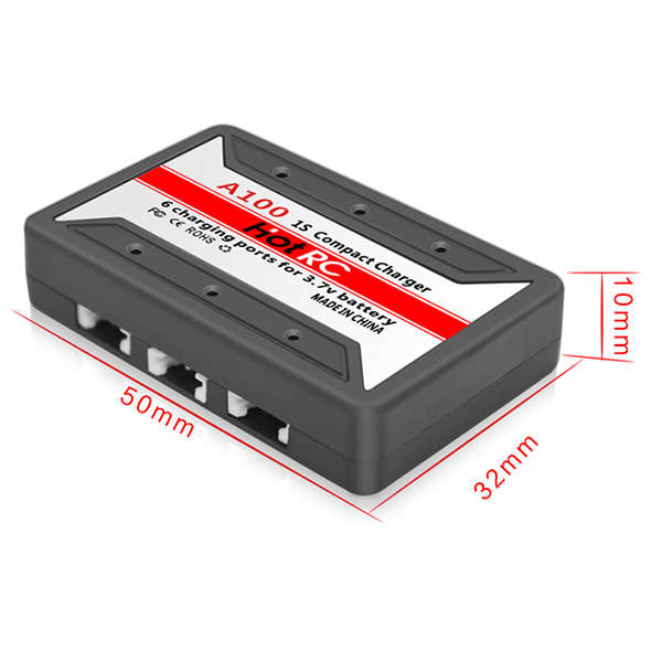 HotRc A100 6 in 1 3.7V Lipo Battery Charger For Hubsan X4 Q4 H107L H107C WLtoys JJCR UDI