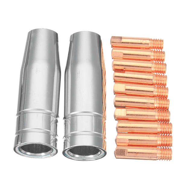 12Pcs 0.6mm M6 Thread MB15 Mig Welding Torch Shroud Nozzle Tip Kit