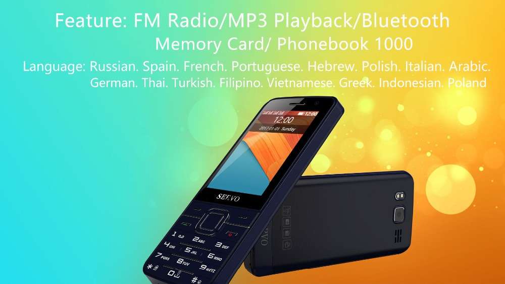 SERVO V9500 2.8 Inch HD Large Screen 1100mAh 64MB+64MB 4 Sim Cards 4 Standby FM GPRS Feature Phone