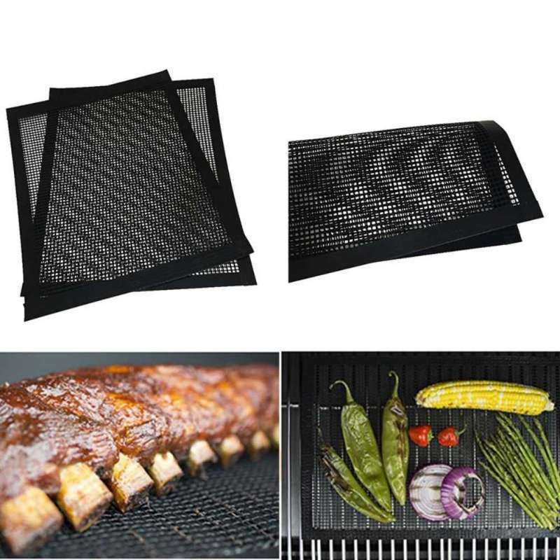 BBQ Mat BBQ Grill Mesh Teflon Non-Stick Heat Resistance Improve Thermal Conductivity Mats Use On Gas
