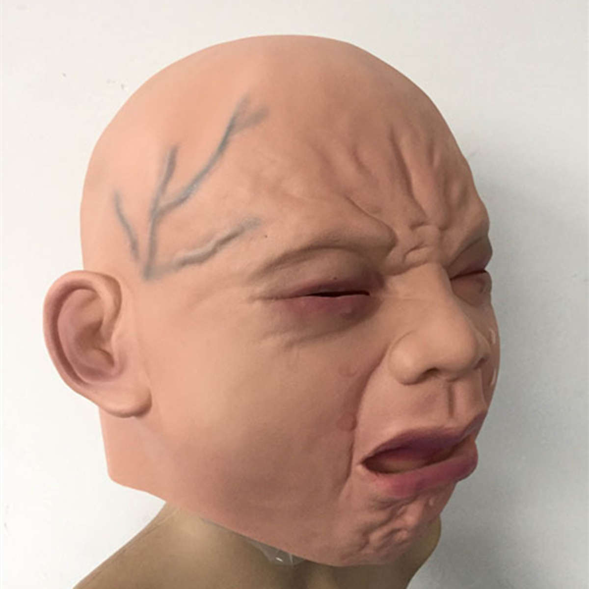 Halloween Party Baby Crying Latex Mask Haunted House Scary Cry Prop Funny New