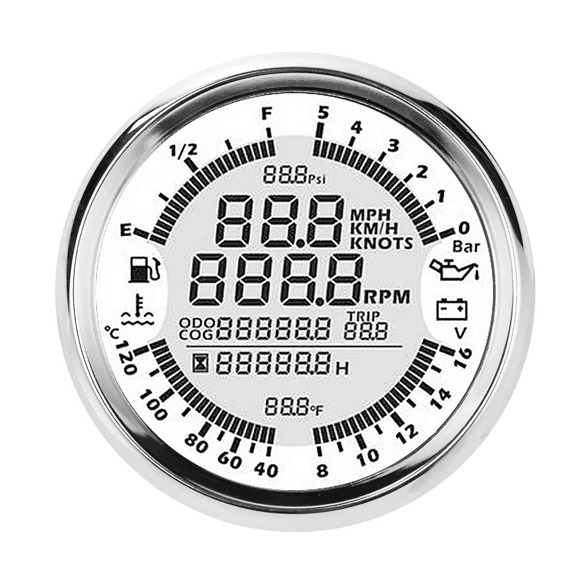85mm GPS Speedometer Oil Pressure Fuel Gauge Tachometer with Antenna