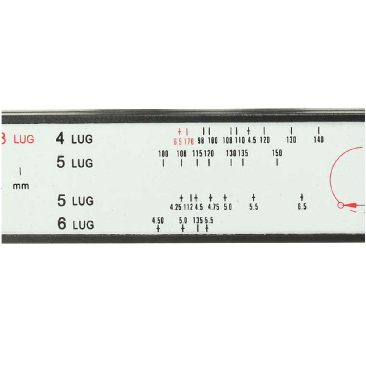 8 Lug Wheel Bolt Pattern Gauge Tool Quick Measuring Measurement Black