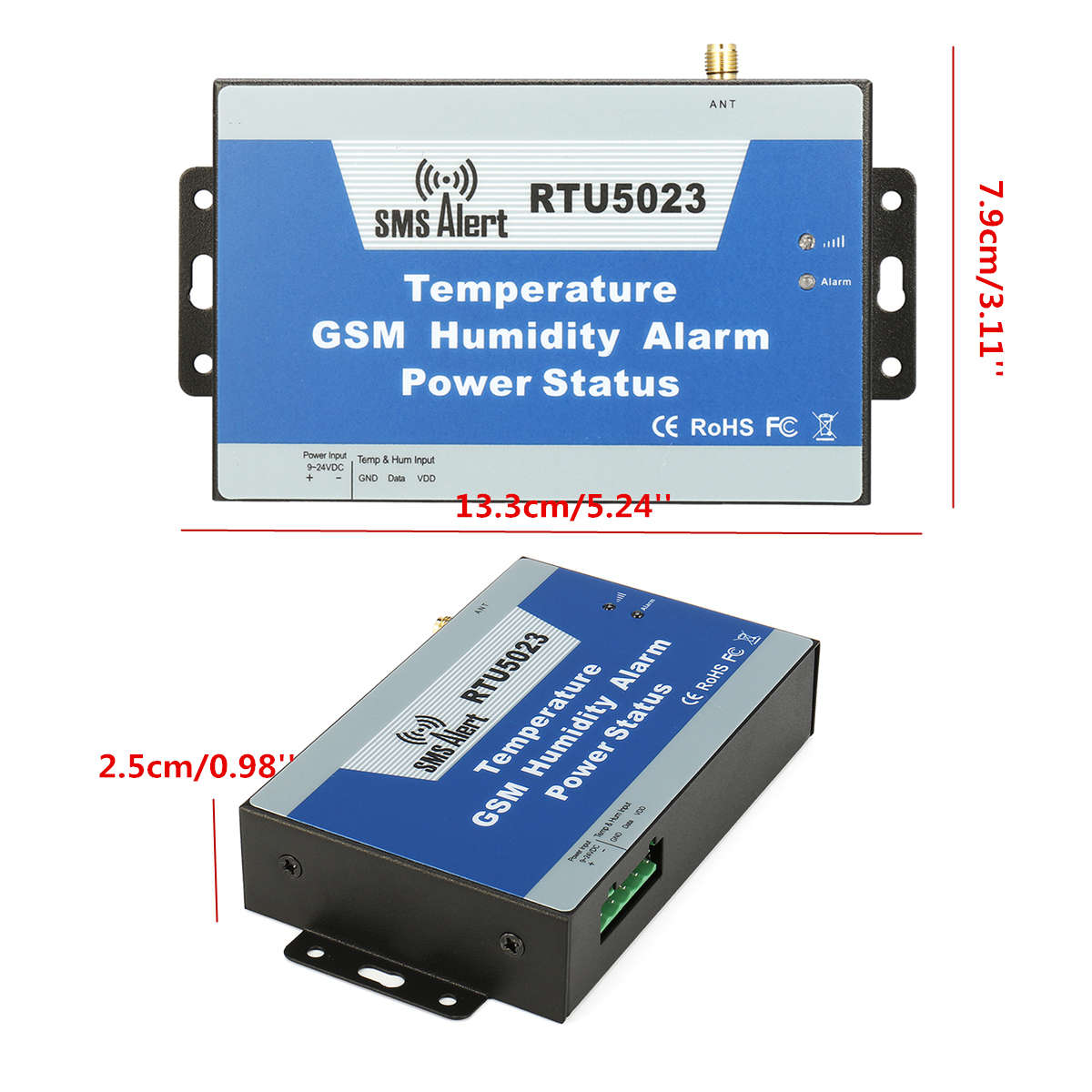 RTU5023 GSM Alarm SMS Alert Remote Temperature Humidity Monitoring Timer Control Power Status -