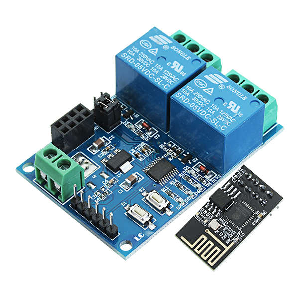 5V ESP8266 Dual WiFi Relay Module Internet Of Things Smart Home Mobile APP Remote Switch - 0.04kg