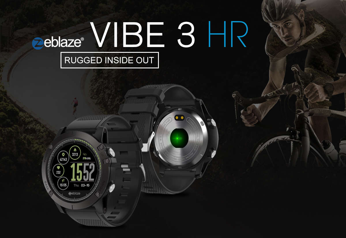 Zeblaze VIBE 3 HR Rugged Inside Out HR Monitor 3D UI All-day Activity Record 1.22' IPS Smart Watch