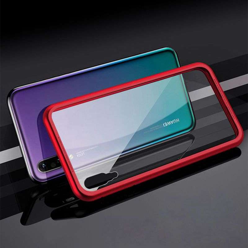 Bakeey 360 Magnetic Adsorption Metal Tempered Glass Protective Case for Huawei P20/P20 Lite/P20 Pro