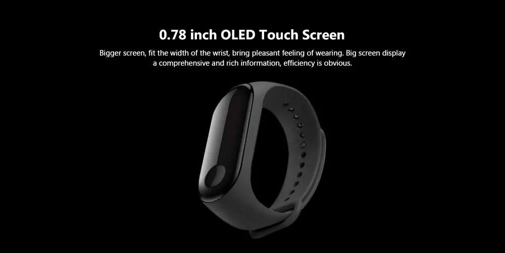 Original Xiaomi Mi band 3 Smart Wristband OLED Display 50M Waterproof Heart Rate Monitor Bracelet -