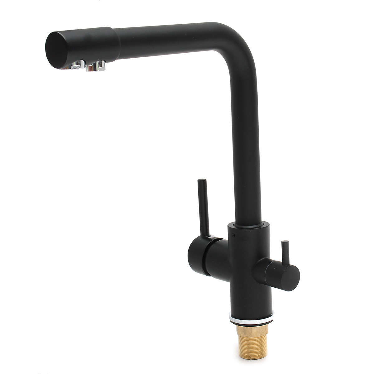 Matt Black Stainless Steel Copper Faucet Mixer Tap 3 Way Pure Filter for Kitchen Bathroom