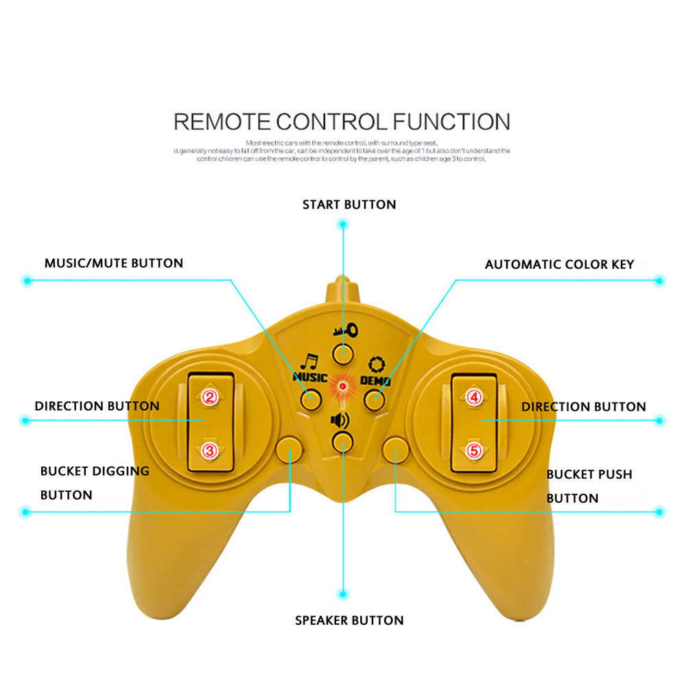 Ao Hai 3853 1/24 2.4G 8CH Rc Car Alloy Excavator Engineering Truck RTR Toy - 1kg