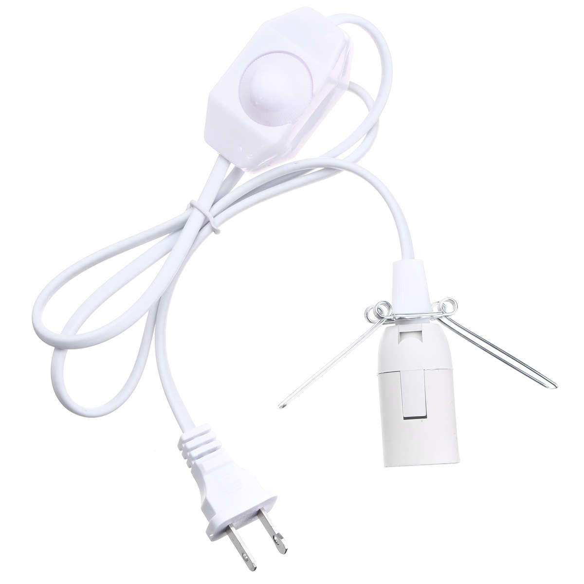 1M E12 Socket Bulb Adapter US Plug with Dimmer Cable Cord Switch for Himalayan Sal... (COLOR: WHITE)