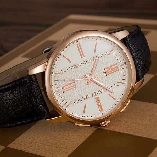 YAZOLE 401 Luxury Simple Dial Leather Strap Casual Men Watch (NO.: NO.1)