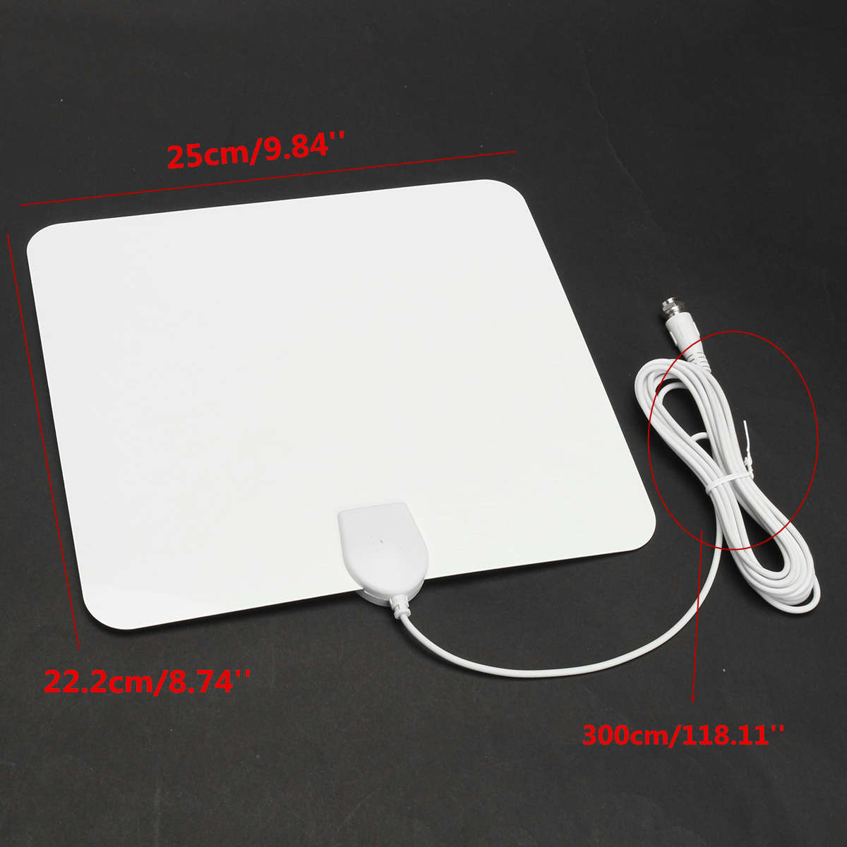 1080P USB Digital Indoor TV Antenna 50 Miles Range Signal Amplified HDTV White - 0.22kg