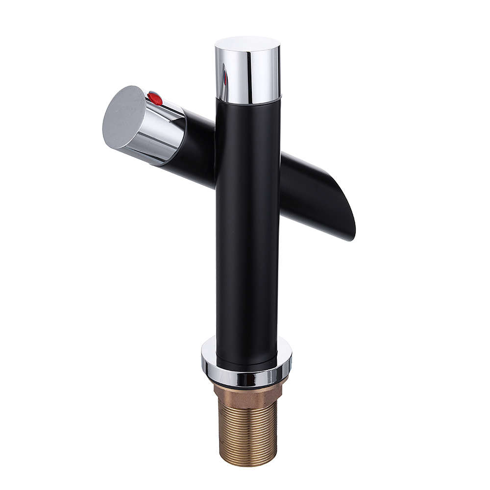 Kitchen Unique Single Handle Black Bathroom Bath Basin Sink Mixer Tap Waterfall Faucet