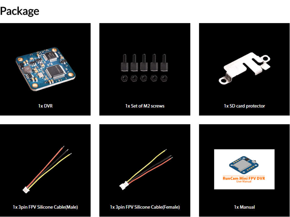 RunCam Mini FPV DVR Module Remote Control Version Lossless Video Output for Mini FPV Racing Drone -