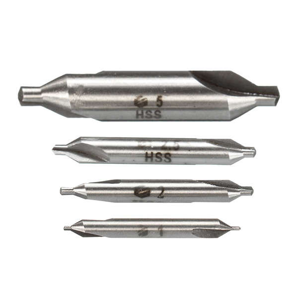 /2/2.5/5mm Centering Drills Set 60 Degree HSS Center Drill Bits Counte