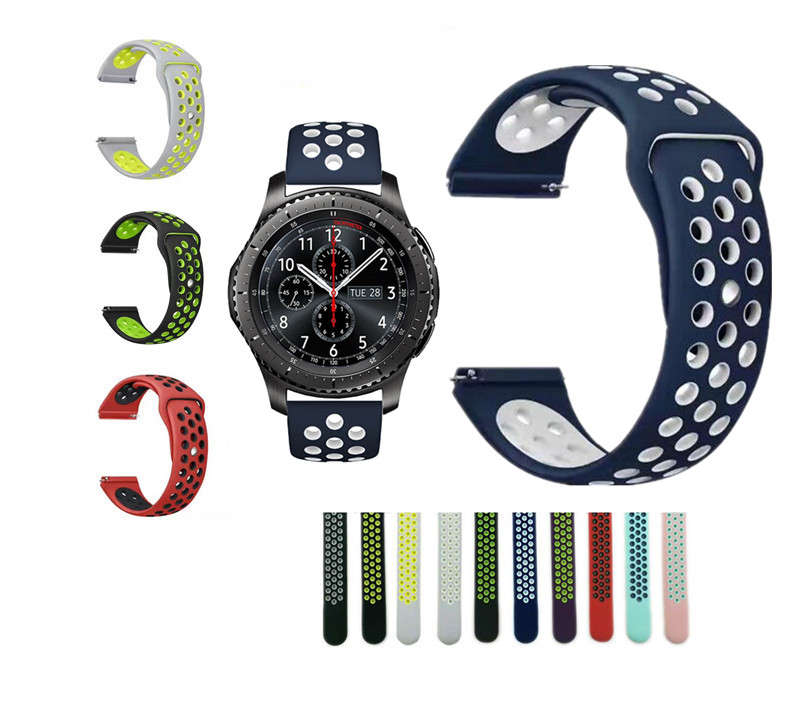 Samsung Gear S3 Frontier/Classic Bands 22mm Silicone Breathable Replacement Strap for Gear S3