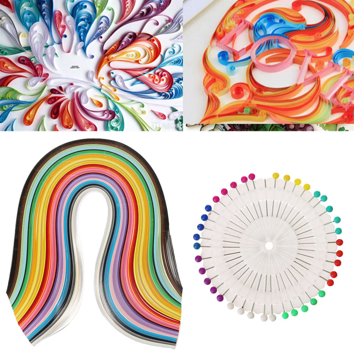 50 Colors Quilling Paper Tools Set Handmake DIY Craft Handmake Work Board Mould Kit