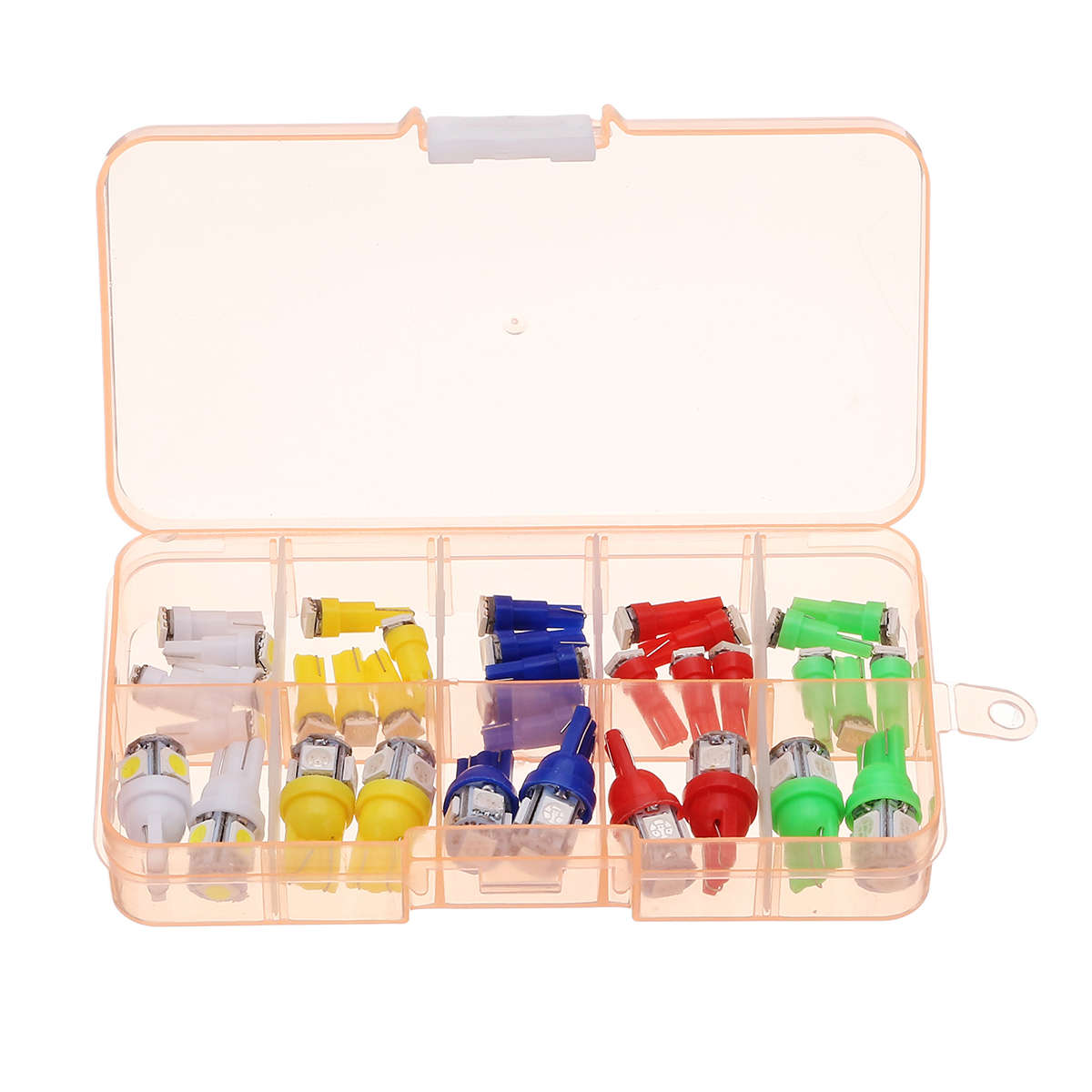 Set 25pcs T5 5050 1SMD 10pcs T10 5050 5SMD LED Car Side Marker Lights Wedge Reading Instrument Bulbs