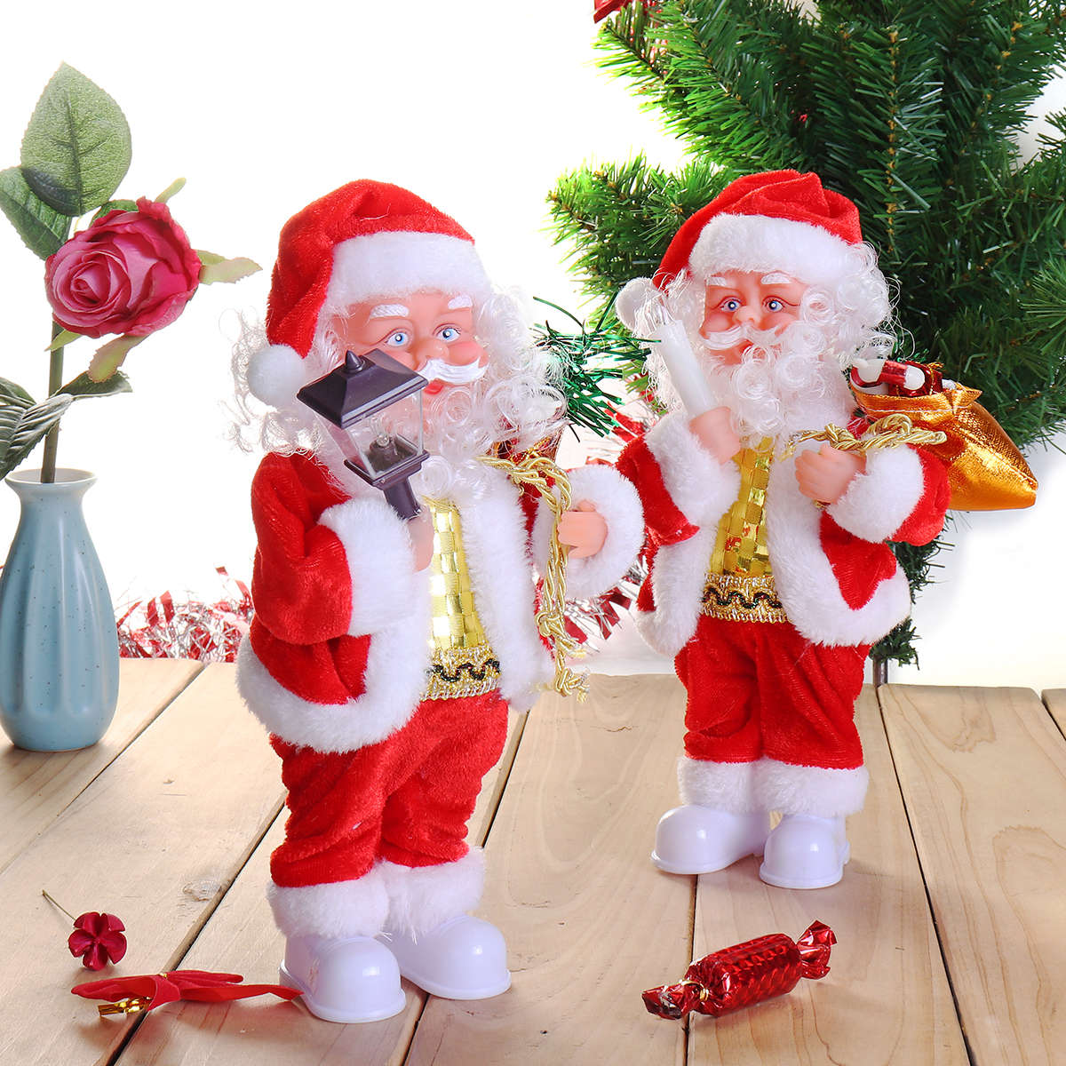 Electric Santa Claus Doll Christmas Singing Lighting Toys Christmas Gift Home Decorations