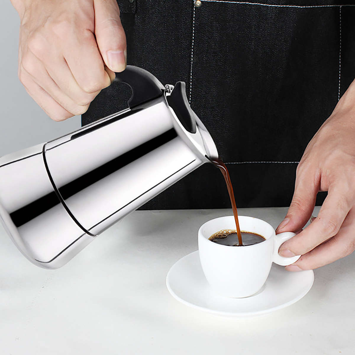 100/200/300/450ML Stainless Steel Moka Espresso Maker Pot Filter Coffee Cook