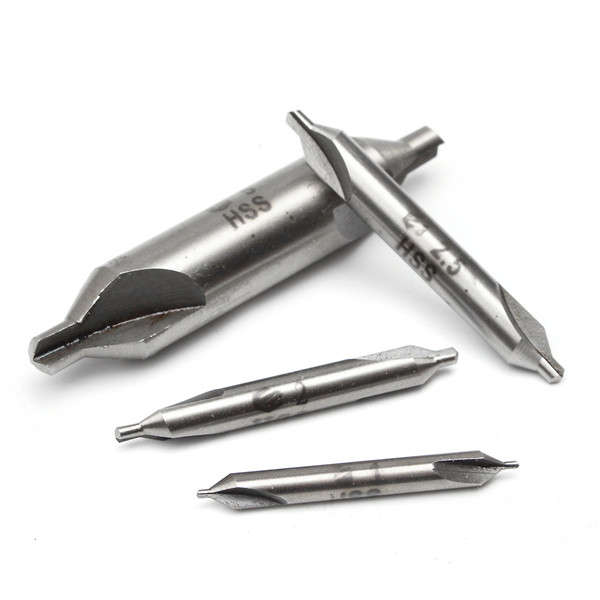 /2/2.5/5mm Centering Drills Set 60 Degree HSS Center Drill Bits Counte
