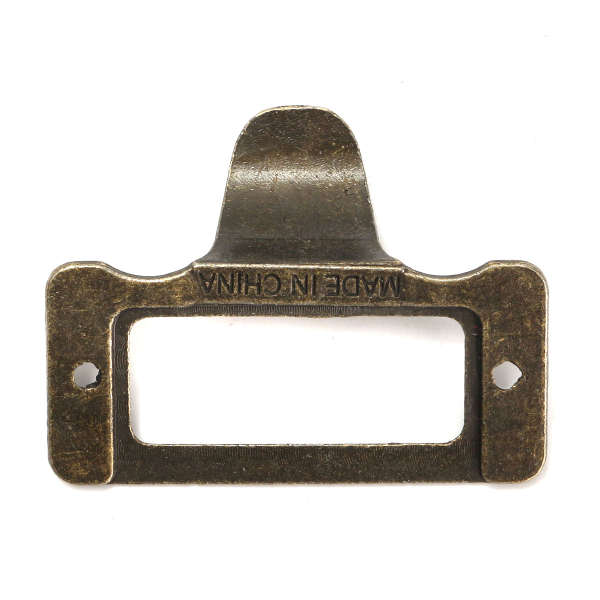 10Pcs 48MM*38MM Brass File  Label Tag Drawer Handle Knob With Screws