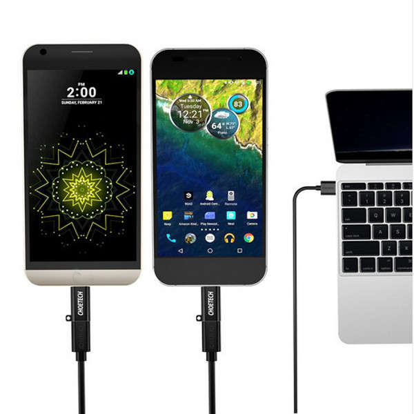 CHOETECH 5V 2.4A USB Type-C Male to Micro USB Female Connector Converter Adapter