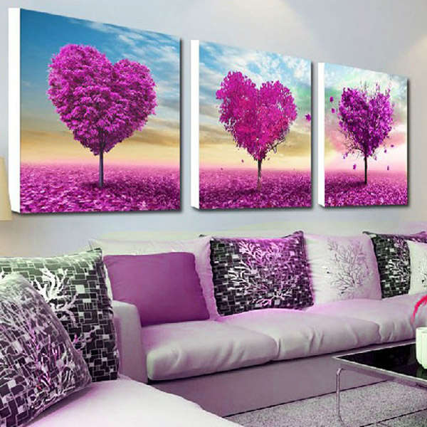 32x32cm 5D DIY Purple Love Tree Diamond Painting Resin Full Rhinestone Scenery Cross... (PATTERN: B)