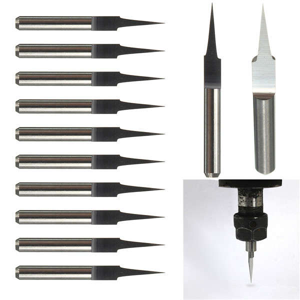 15 0.2mm Carbide Engraving Bits 3.175mm Flat Bottom PCB Engraving Bits