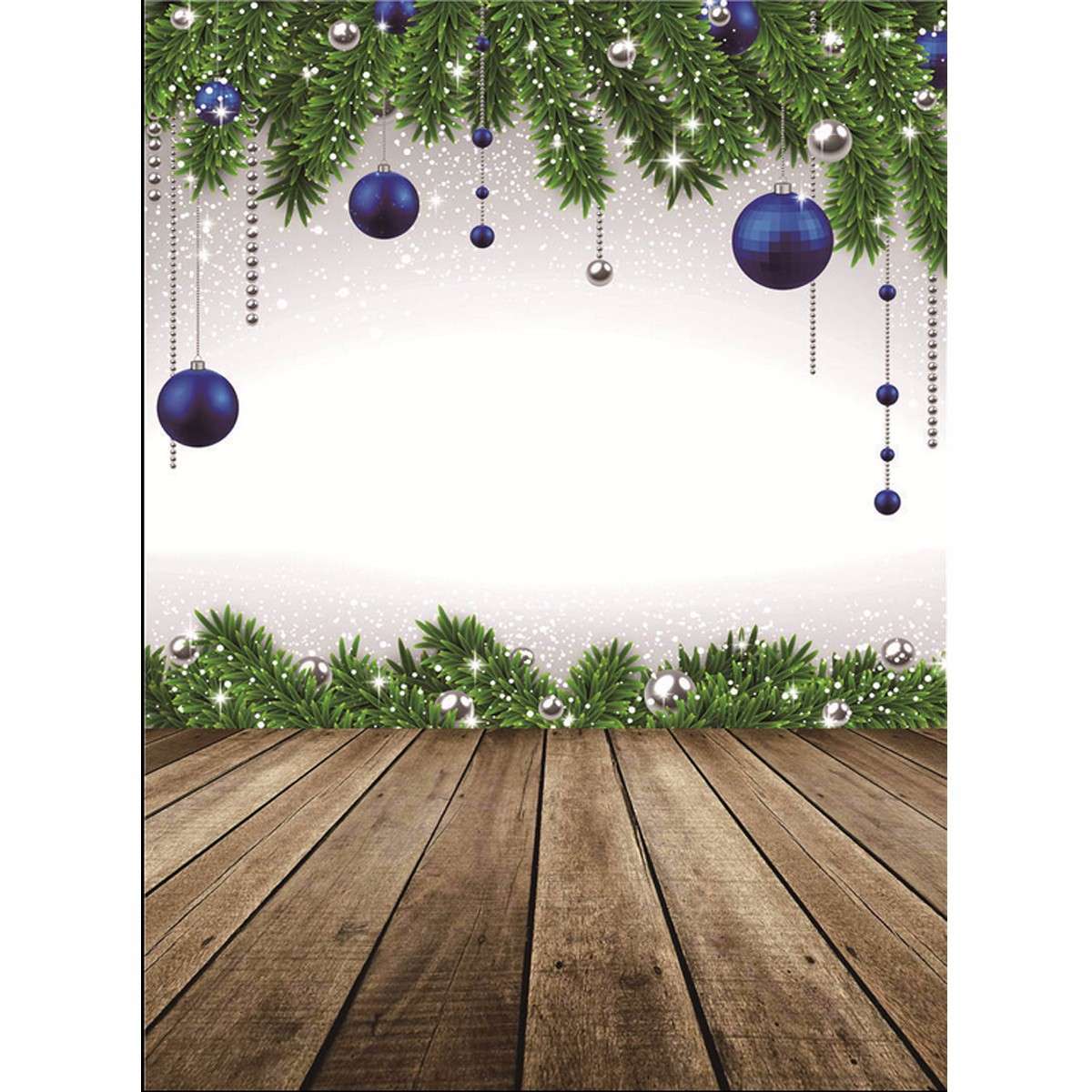 5x7ft Blue Balls Wood Floor Theme Photography Vinyl Backdrop Studio Background 2.1m x 1.5m