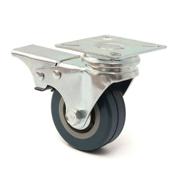 0mm Heavy Duty Rubber Swivel Castor Wheels Trolley Caster Brake