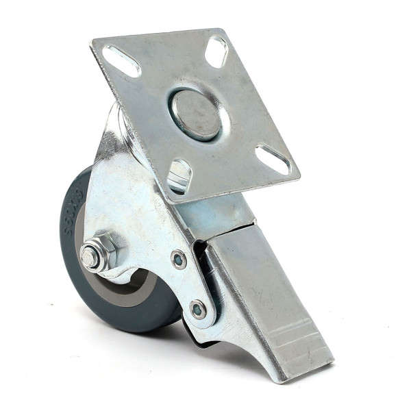 0mm Heavy Duty Rubber Swivel Castor Wheels Trolley Caster Brake