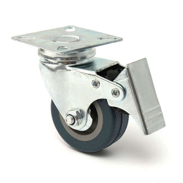 0mm Heavy Duty Rubber Swivel Castor Wheels Trolley Caster Brake