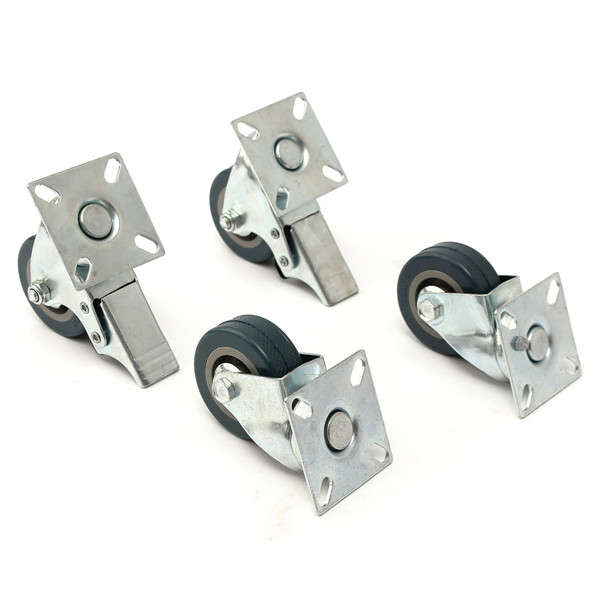 0mm Heavy Duty Rubber Swivel Castor Wheels Trolley Caster Brake