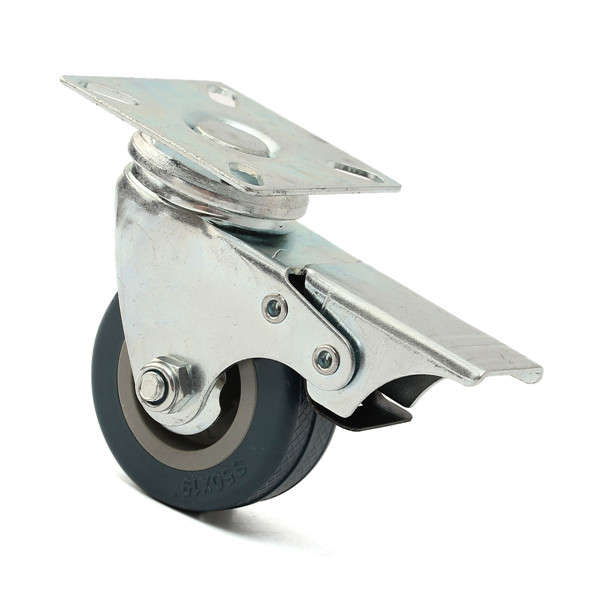 0mm Heavy Duty Rubber Swivel Castor Wheels Trolley Caster Brake