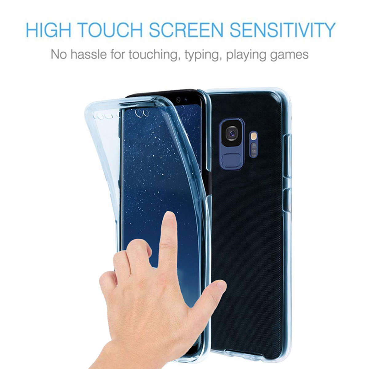 Full Body Front & Back Cover Clear Touch Screen Protective Case For Samsung Galaxy Note 9 - 0.04kg