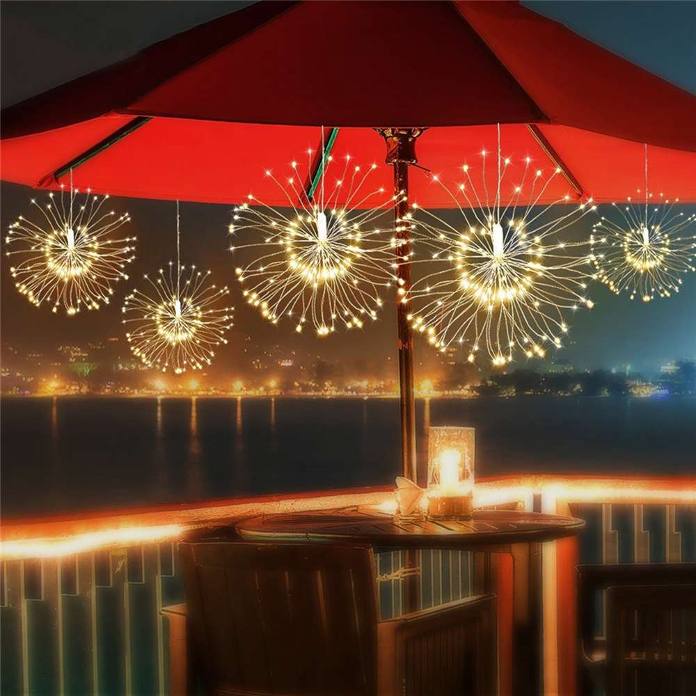 ARILUX Solar Power 200LED 8 Modes IP65 DIY Firework Starburst Fairy String Christmas Holiday Light