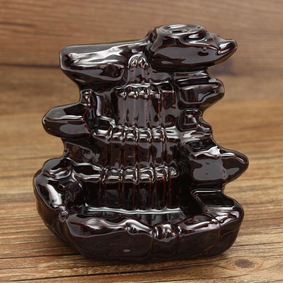 Backflow Incense Cone Burner Stick Holder Mountain Stone Waterfall Fragrance Fragrant Censer Decor