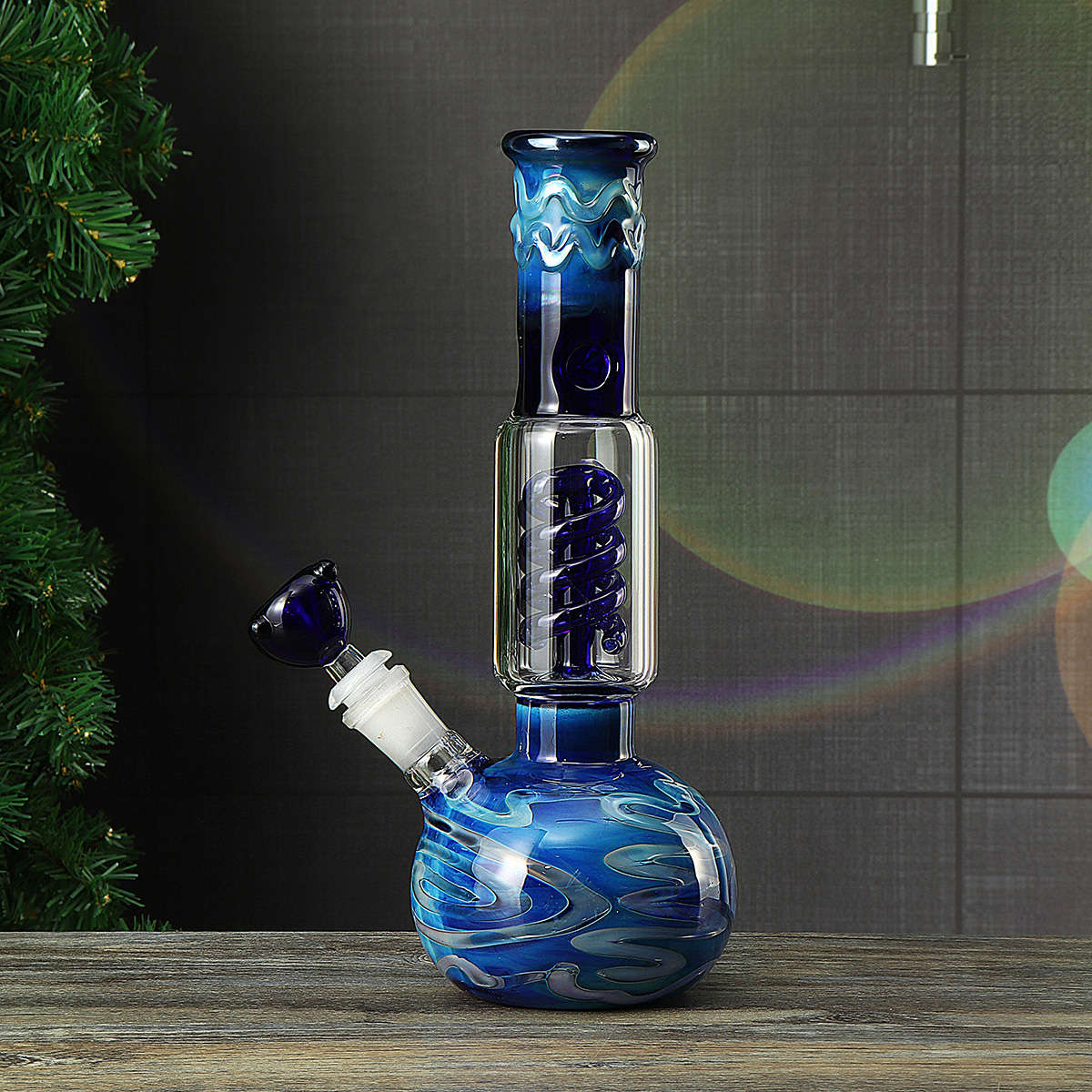 10.7 Inch Glass Bong Bubbler Water Pipe Hookah Beaker Ice Catcher Filter Bon