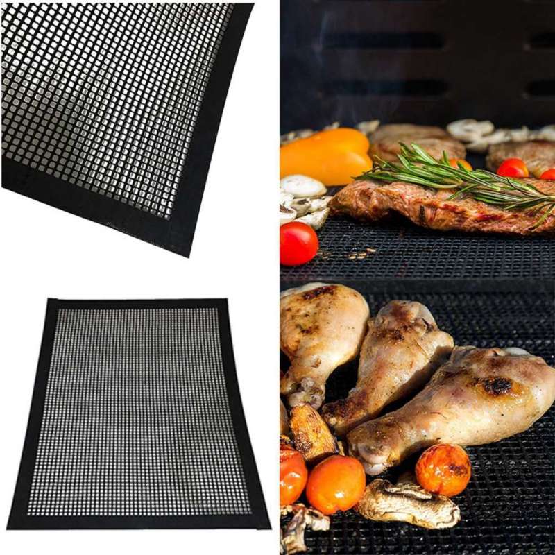 BBQ Mat BBQ Grill Mesh Teflon Non-Stick Heat Resistance Improve Thermal Conductivity Mats Use On Gas