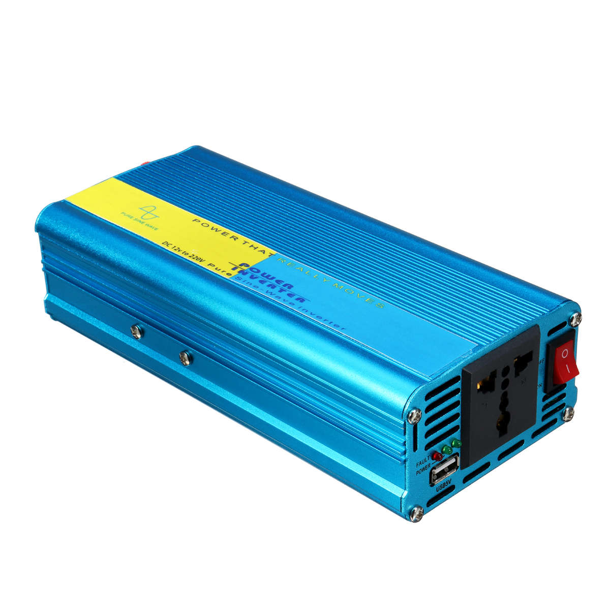 Intelligent 1200W 12V/24V to 220V Pure Sine Wave Power Inverter