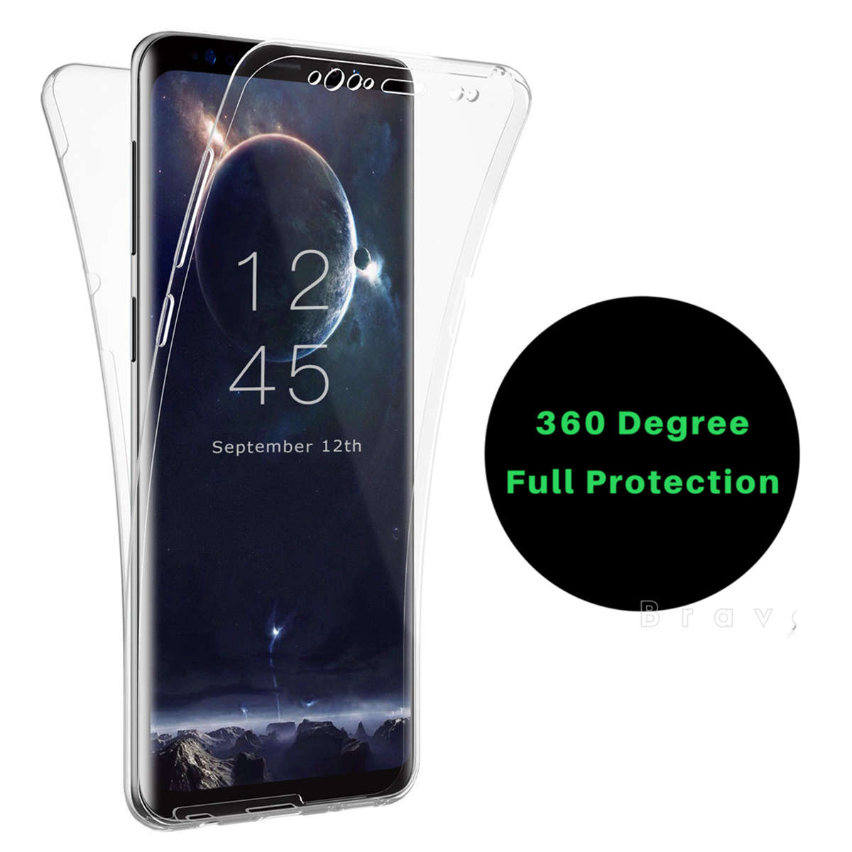 Full Body Front & Back Cover Clear Touch Screen Protective Case For Samsung Galaxy Note 9 - 0.04kg