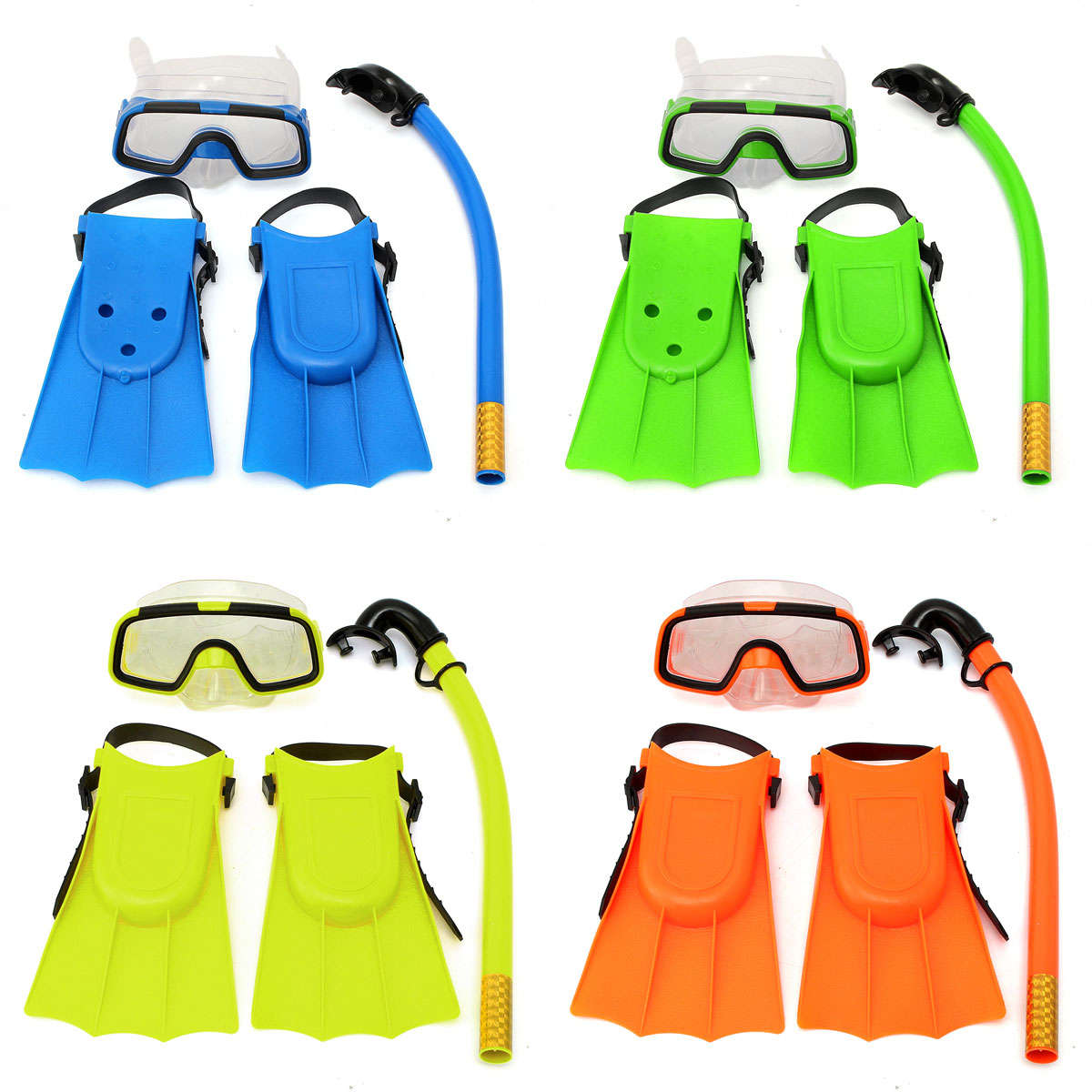 Junior Children Snorkeling Set Diving Mask Goggles Flippers Scuba Swimming Diving K... (COLOR: BLUE)